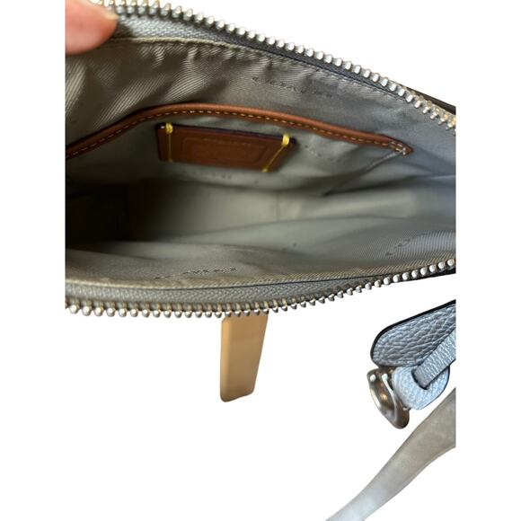 Coach | Silver Chaise Crossbody Pebbled Leather w/Charm Metallic Sheen - Picture 7 of 10